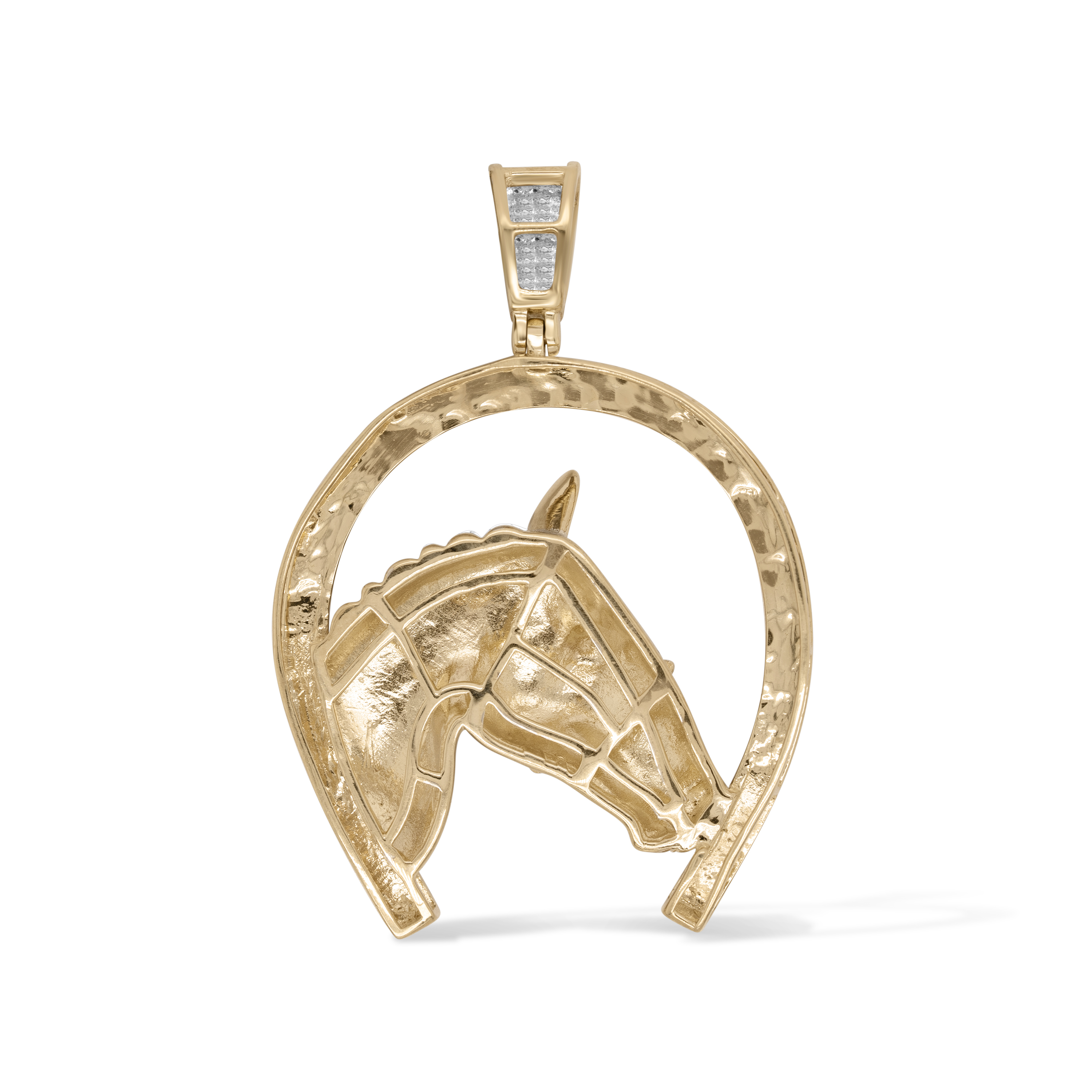 Diamond Horse Head Pendant 0.90 ct. 10K Yellow Gold